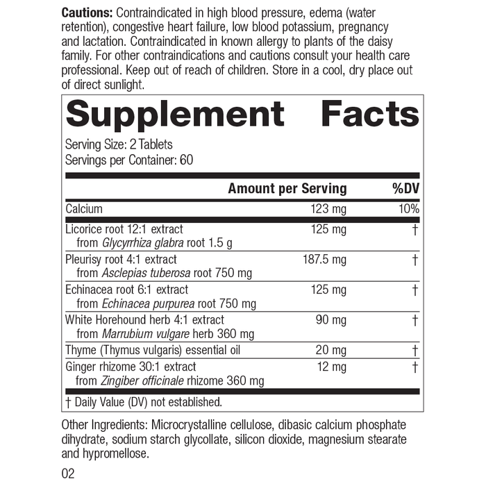 Broncafect, 60 Tablets, Rev 02 Supplement Facts
