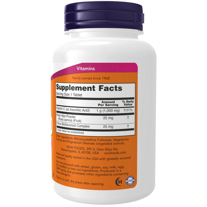 NOW, C-1000 w/ Rose Hips Supplement Facts