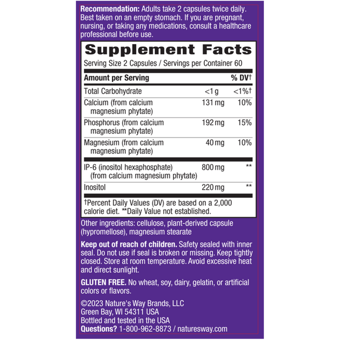Cell Forte IP-6 & Inositol by Natures Way, Product Label 