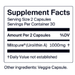 Cellular Longevity PRO 60 Capsules by Timeline supplement facts label
 
