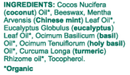 Chest Balm P.M. 50 Grams by Himalaya Wellness supplement facts label
