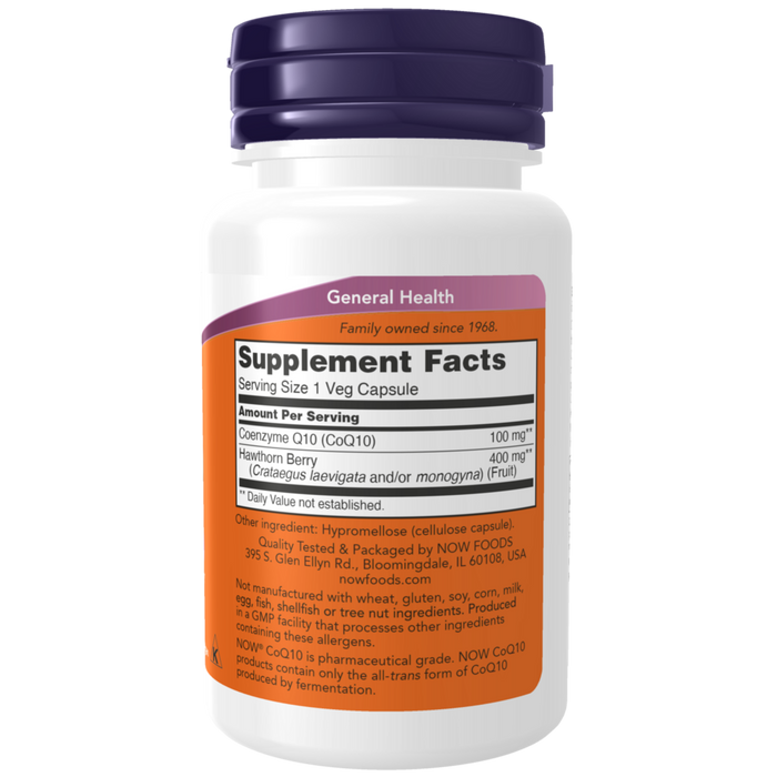 NOW, CoQ10 100 mg Supplement Facts