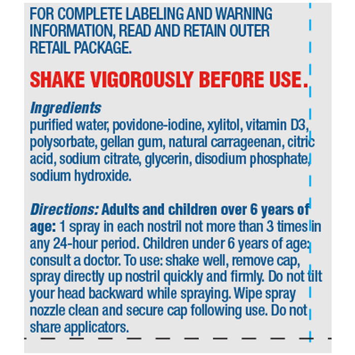 CofixRx Povidone Iodine w/ Vit D3 & Xylitol 10 mL by Inwell Biosciences directions label