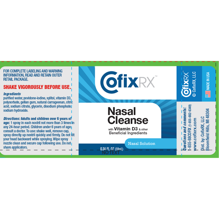 CofixRx Povidone Iodine w/ Vit D3 & Xylitol 10 mL by Inwell Biosciences reccomendations label
