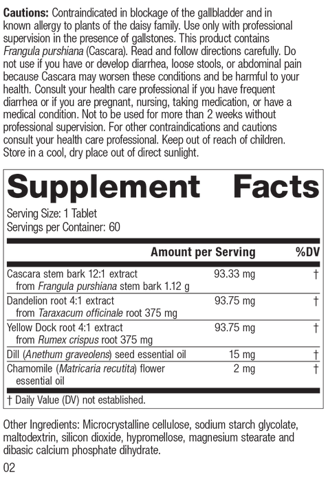 Colax, 60 Tablets Rev 01 Supplement Facts