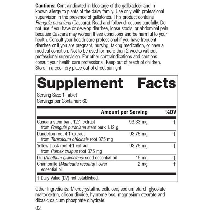 Colax, 60 Tablets Rev 01 Supplement Facts