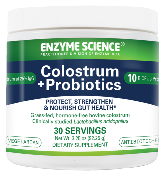 Colostrum + Probiotics Powder Unflavored 30 Servings by Enzymedica