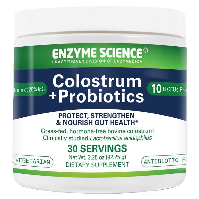Colostrum + Probiotics Powder Unflavored 30 Servings by Enzymedica