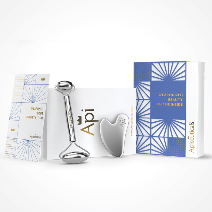 Apiceuticals, API Cryotherapy Beauty Tools (Stainless Steel Pro Grade) Roller & Gua Sha - PROPOWAX™ Series