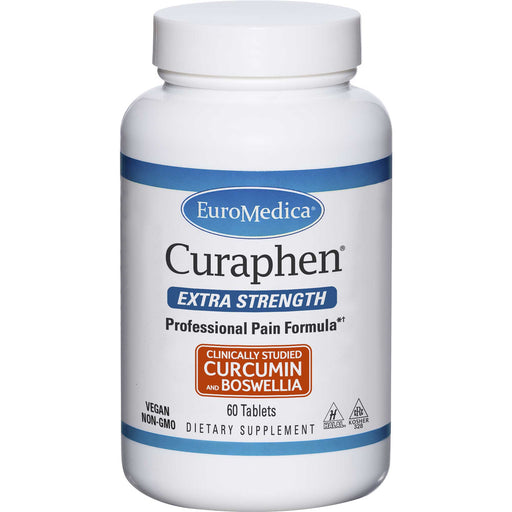 EuroMedica Curaphen Extra Strength dietary supplement bottle on a white background