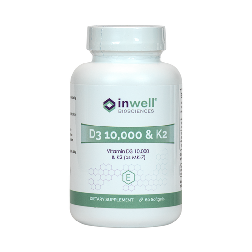 D3 10,000 & K2 60 Softgels by Inwell Biosciences