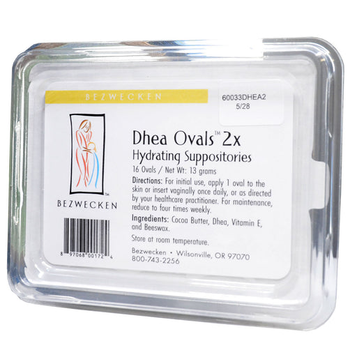 Bezwecken Dhea Ovals 2x Hydrating Suppositories packaging on a white background