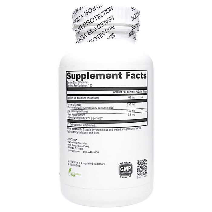 Xymogen's DIMension 3 240 capsules supplement facts label