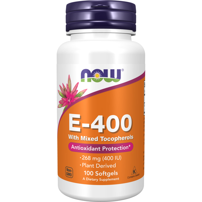 E-400 (Mixed Tocopherols) 100 softgels by NOW