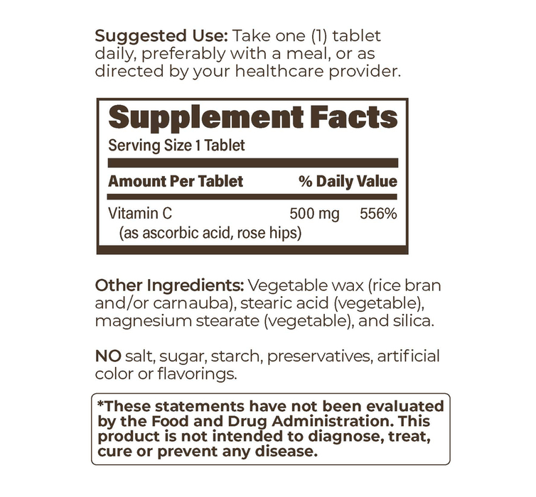 Endur-C SR 1000mg 90 Tablets by Endurance Products supplement facts
