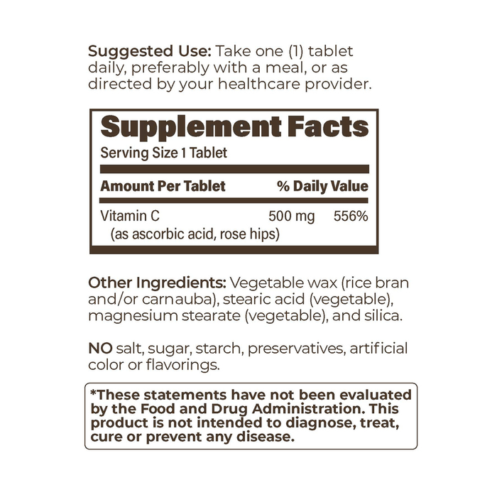 Endur-C  SR 500mg 90 Tablets by Endurance Products supplement facts
