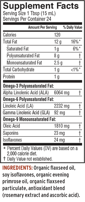 Essential Woman 12 fl oz by Barlean's Organic Oils suppplement facts label