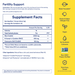 Fertility Support 60 Servings by Ritual supplement facts label


