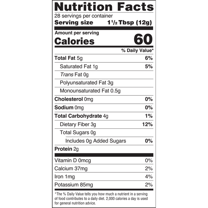 Flax Chia Coconut 12 oz by Barlean's Organic Oils supplement facts