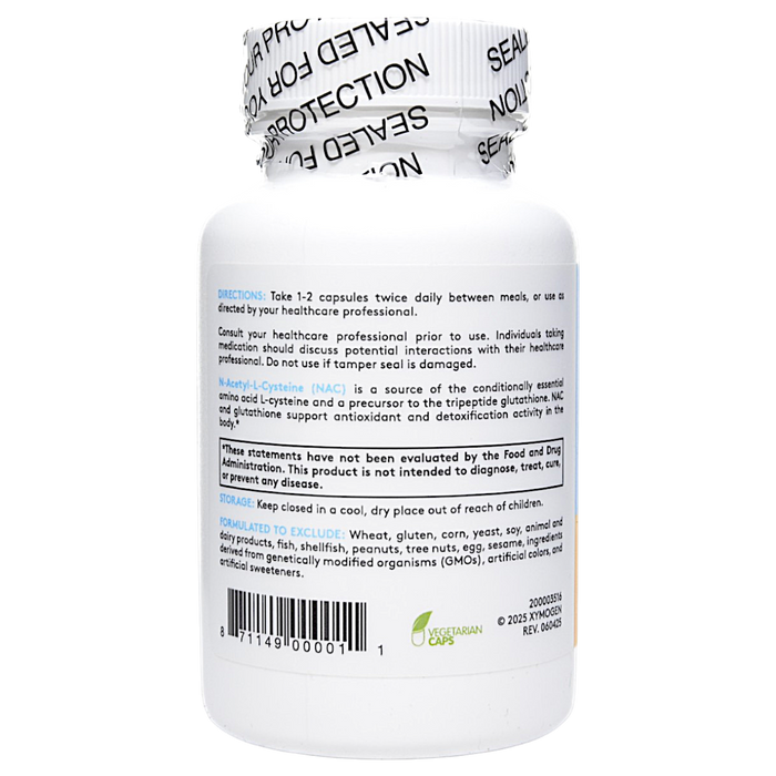 Xymogen's NAC 60 capsules suggested use