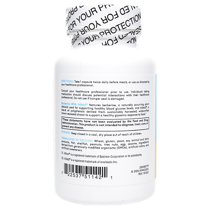 Xymogen's Berberine with InSea2 60 Capsules suggested use