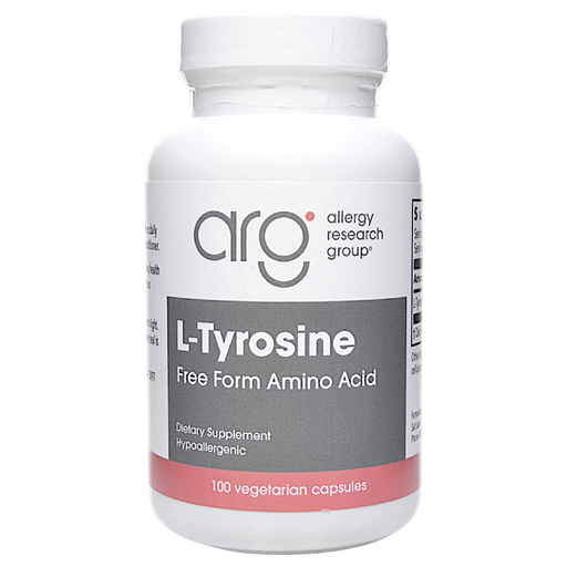 Bottle of Allergy Research Group's L-Tyrosine 100 capsules
