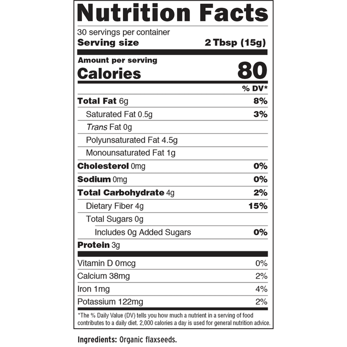 Forti-Flax 16 oz by Barlean's Organic Oils supplement facts