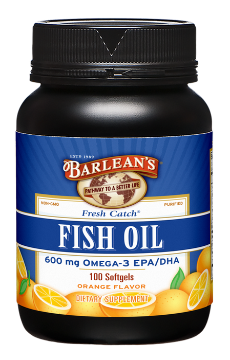 Fresh Catch Fish Oil Orange Flavor 100 Softgels by Barlean's Organic Oils