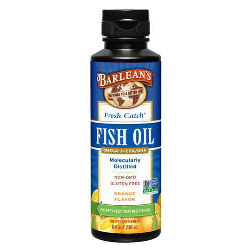 Fresh Catch Fish Oil Orange Flavor Liquid 8 fl oz by Barlean's Organic Oils