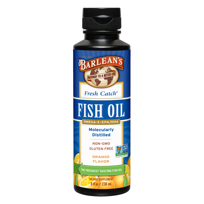 Fresh Catch Fish Oil Orange Flavor Liquid 8 fl oz by Barlean's Organic Oils