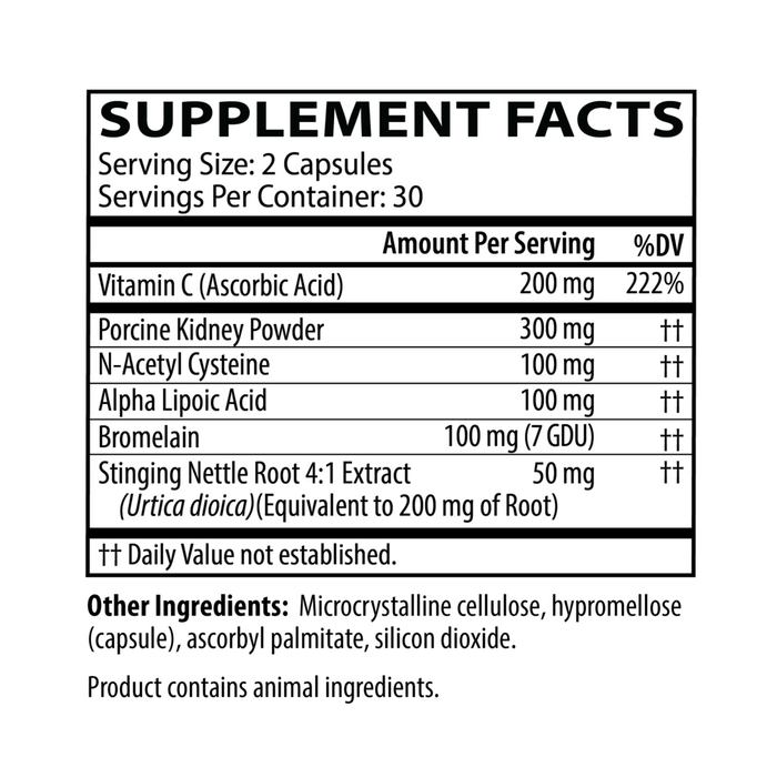 GI Hist Support 60 Capsules by Neurobiologix Supplement Facts Label
