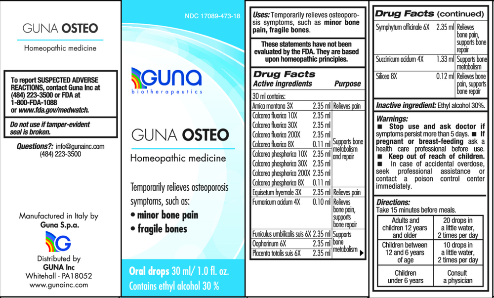 GUNA Osteo 1 fl oz by Guna information label


