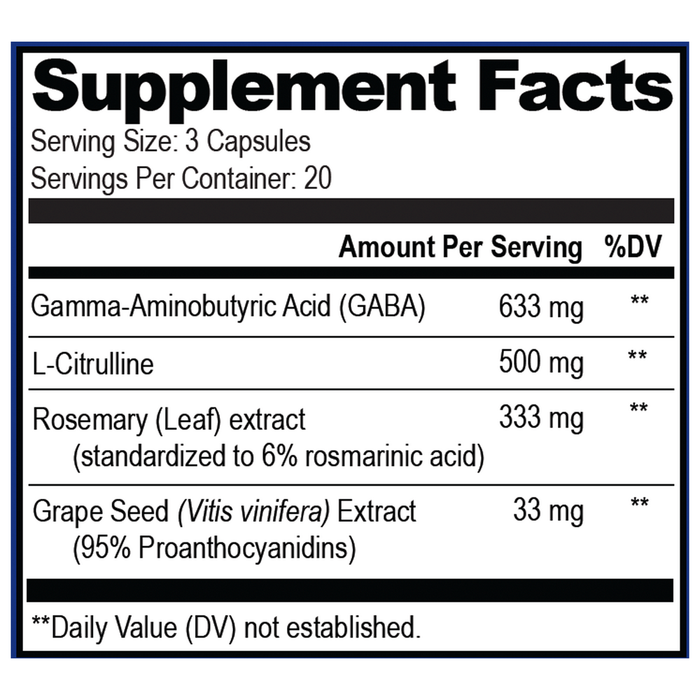Gaba Brain Food 60 Capsules by Natural Stacks supplement facts