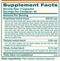 GlucoCare 90 Capsules by Himalaya Wellness supplement facts label

