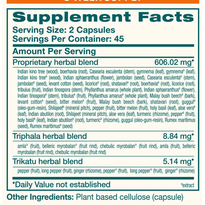 GlucoCare 90 Capsules by Himalaya Wellness supplement facts label

