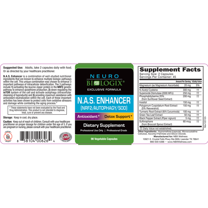 Glutathione Ultra Complex 60 Capsules by Neurobiologix Label