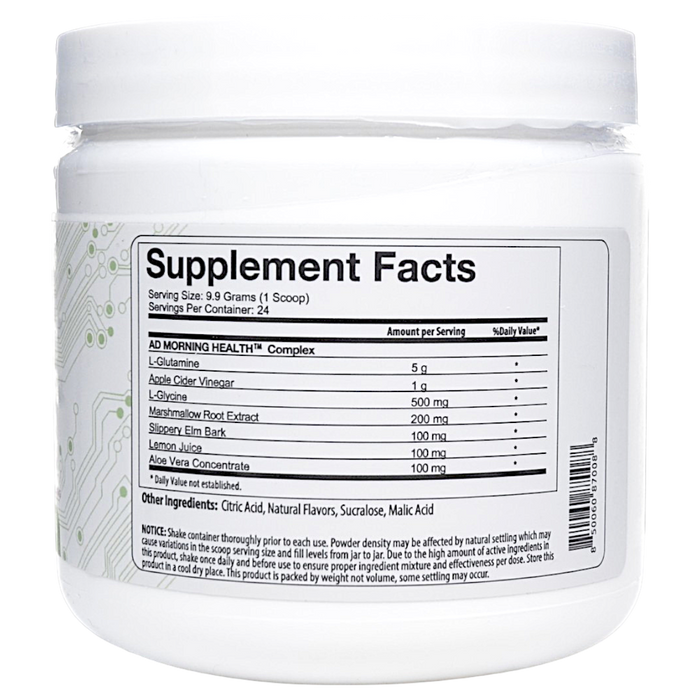 Project AD's Good Mornin' 24 servings Crisp Apple Juice supplement facts label