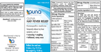 Guna Hay Fever Relief 2 Count by Guna information label
