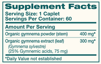Gymnema 60 Capsules by Himalaya Wellness supplement facts label

