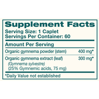 Gymnema 60 Capsules by Himalaya Wellness supplement facts label

