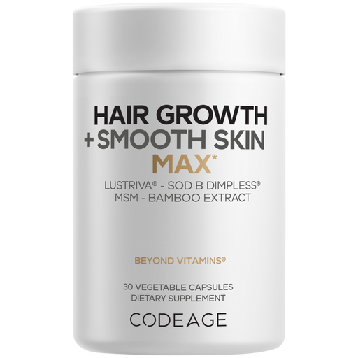Hair Growth + Smooth Skin MAX 30 Capsules by CodeAge