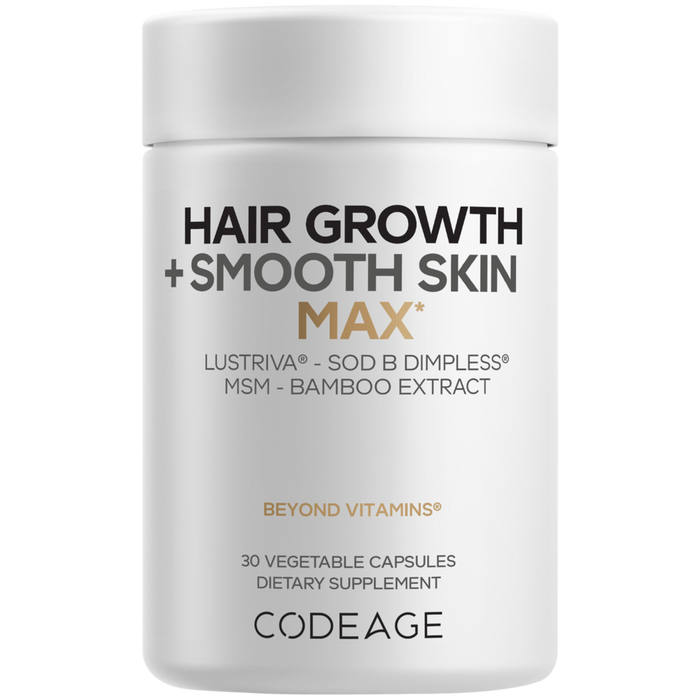 Hair Growth + Smooth Skin MAX 30 Capsules by CodeAge