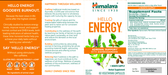 Hello Energy 60 Capsules by Himalaya Wellness information label 
 