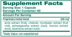 Hello Energy 60 Capsules by Himalaya Wellness supplement facts label
