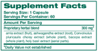 Hello Joy 60 Capsules by Himalaya Wellness supplement facts label

