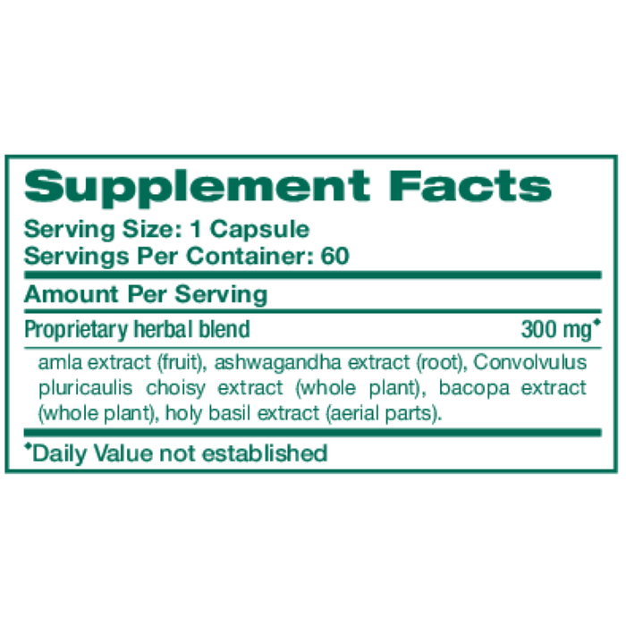Hello Joy 60 Capsules by Himalaya Wellness supplement facts label

