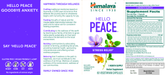 Hello Peace 60 Capsules by Himalaya Wellness supplement facts label
