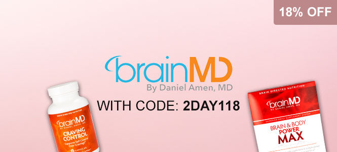 Get 18% OFF BrainMD supplements with discount code 2DAY118