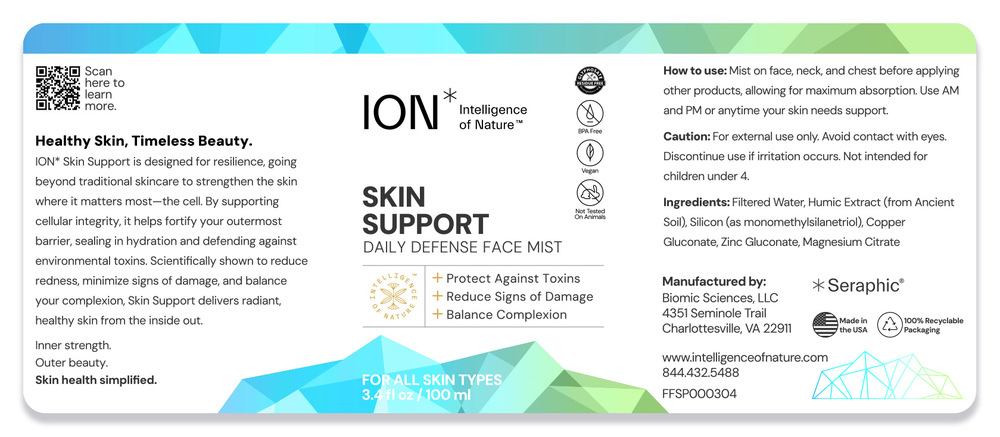 ION Skin Support 8 fl oz by Intelligence of Nature supplement facts label
