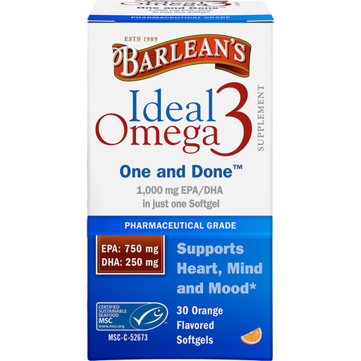 Ideal Omega3 by Barlean's Organic Oils 30 Softgels 